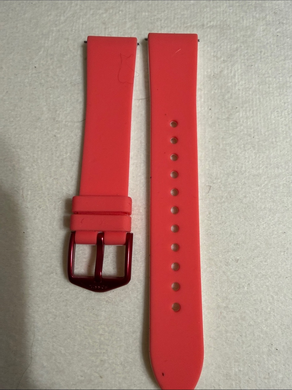 18mm Fossil Coral Pink Silicone Watch Strap